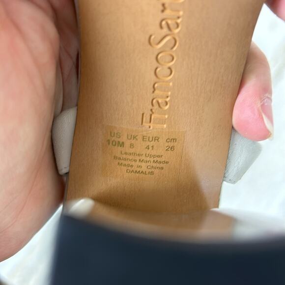 Franco Sarto Damalis womens 10m gray leather ankle strap block heel sandals - Picture 9 of 9